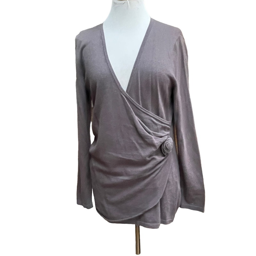 NWT! Soft Surroundings Angora Blend Faux Wrap Sweater